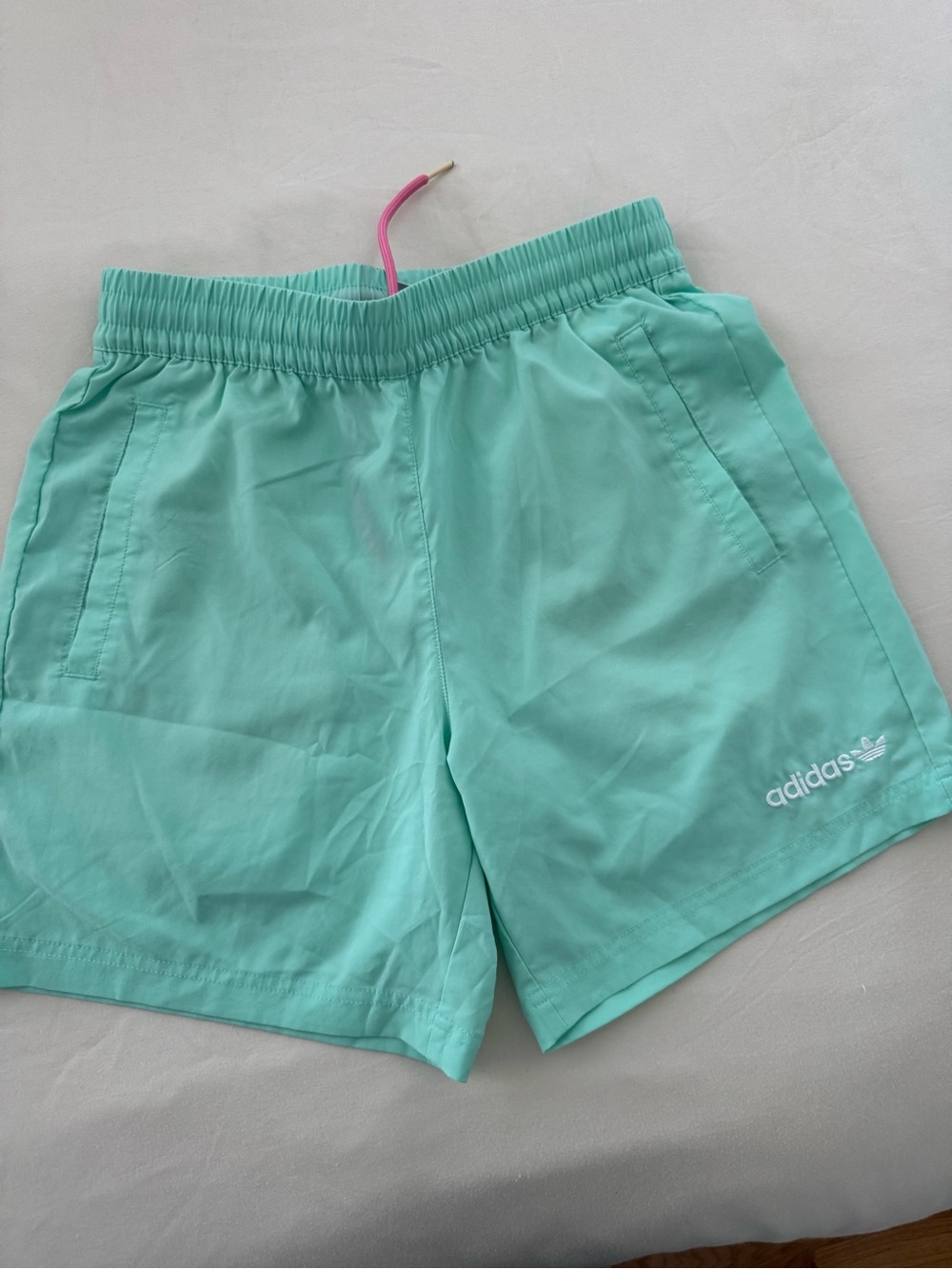 adidas Mint Green Shorts with Trefoil Logo